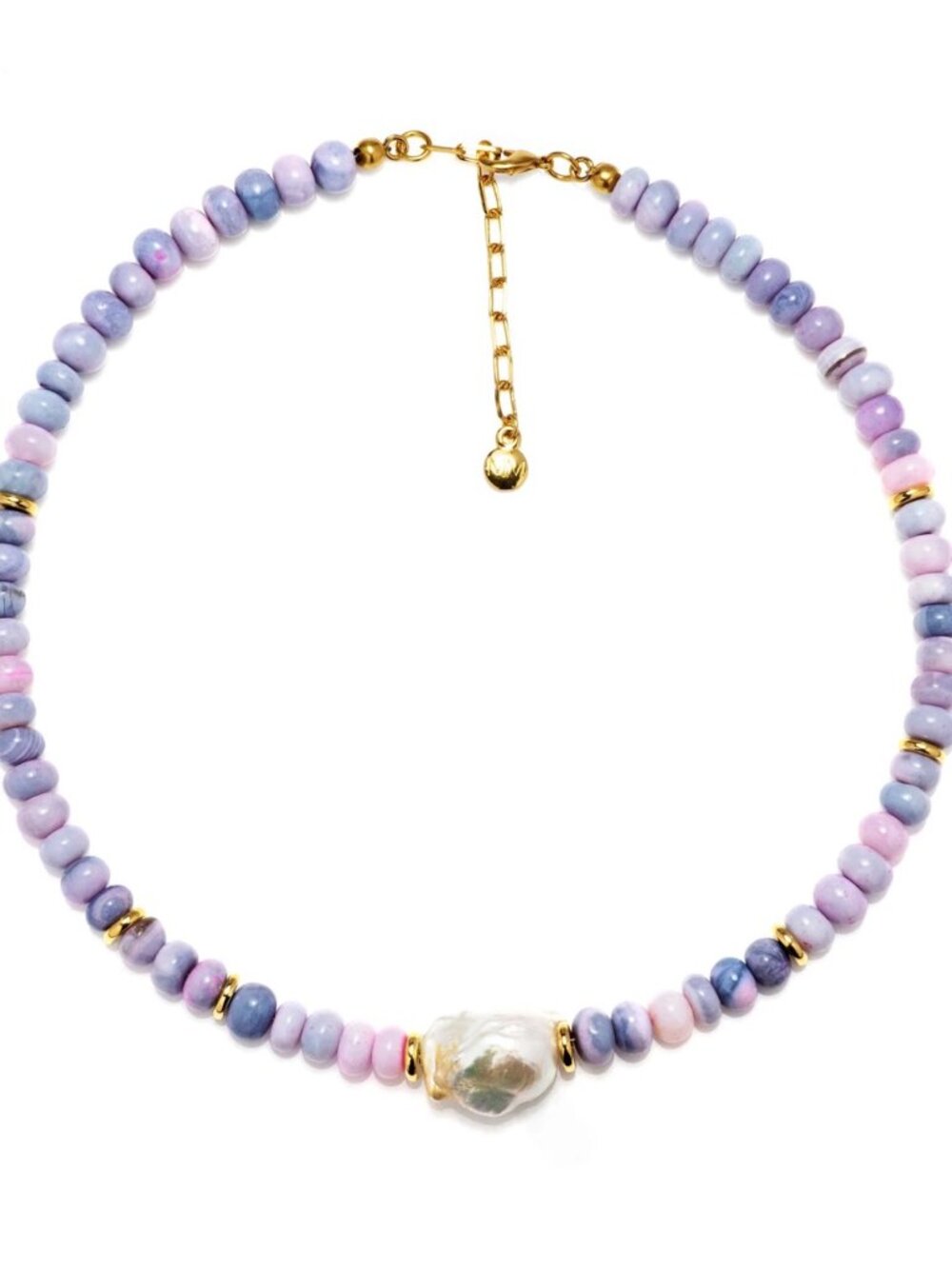 Mayamar NEW Purple Opal Beaded Baroque Pearl Necklace NWOT - Picture 6 of 9